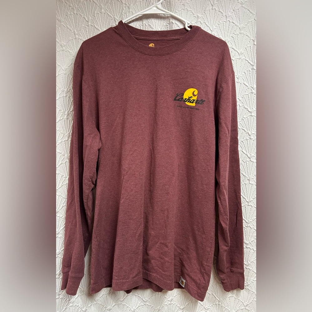 Carhartt Men's Small Burgundy Long Sleeve Tee